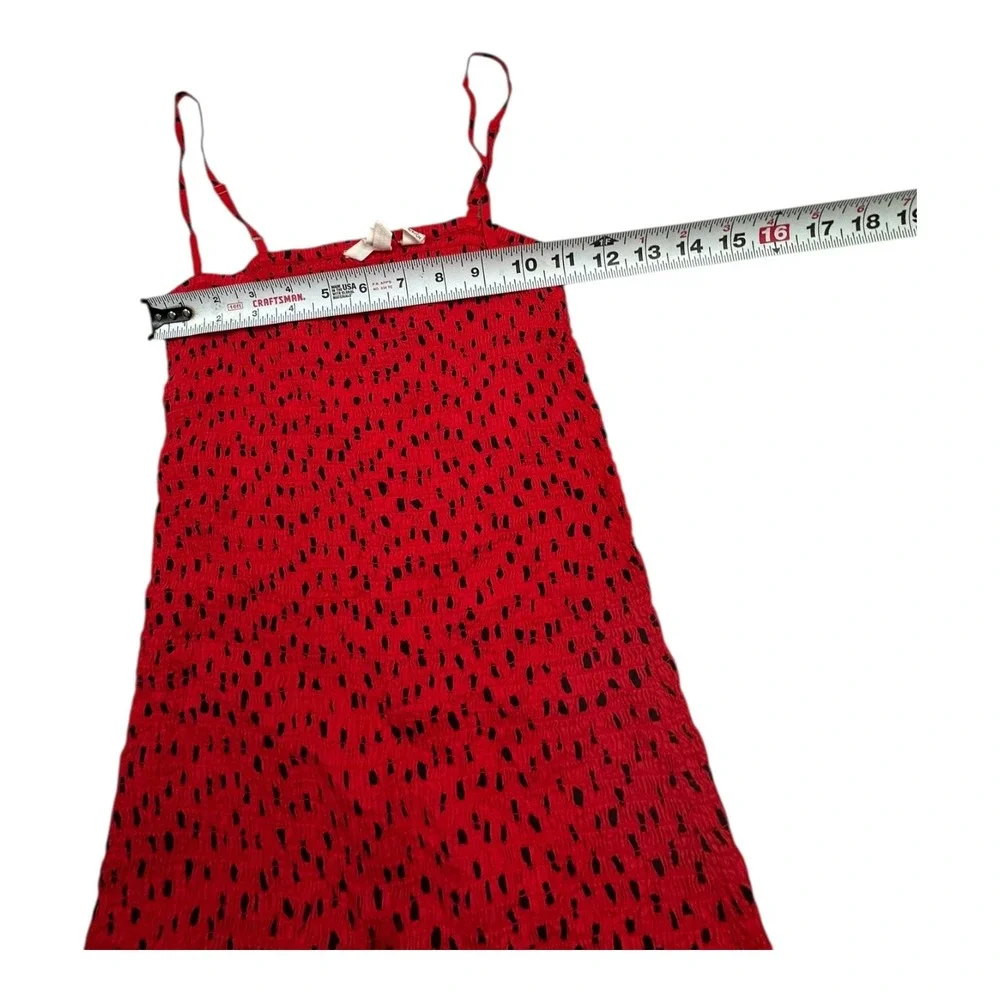 Billabong‎ Sincerely Jules Red Smocked Sundress Ruffle Hem Mini Size S